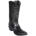 New Arrivals Los Altos Men's Black Lizard Cowboy Boots Snip Toe | Black