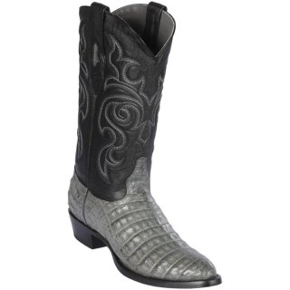 New Arrivals Los Altos Men's Grey Caiman Belly Round Toe Western Boots | Gray