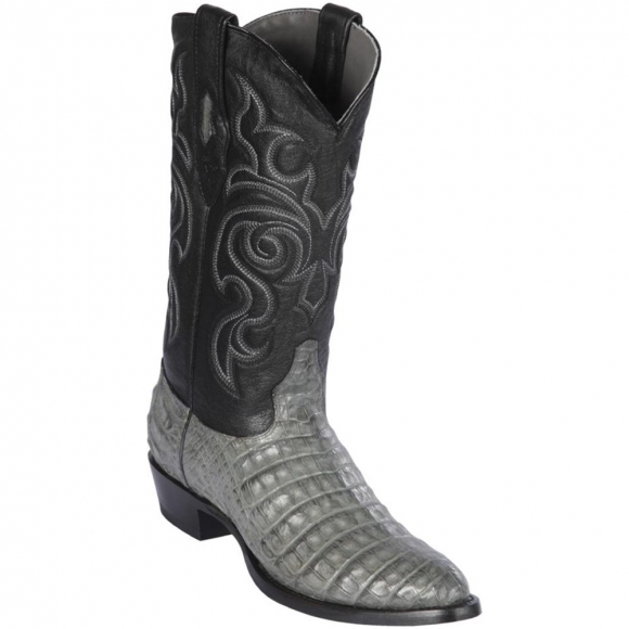 New Arrivals Los Altos Men's Grey Caiman Belly Round Toe Western Boots | Gray