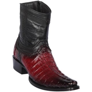 New Arrivals Los Altos Men's Caiman Tail Mens European Square Toe Boots | Burgundy