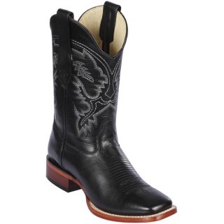 New Arrivals Los Altos Men's Black Square Toe Cowboy Boots | Black