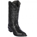 New Arrivals Los Altos Men's Black Lizard Cowboy Boots J-Toe | Black