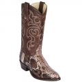 New Arrivals Los Altos Men's Brown Snakeskin Boots R-Toe | Rustic Brown
