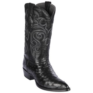 New Arrivals Los Altos Men's Black Ostrich Cowboy Boots | Black