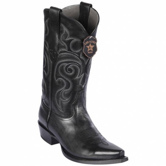 New Arrivals Los Altos Men's Black Snip Toe Cowboy Boots | Black