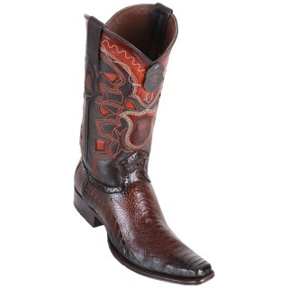 New Arrivals Los Altos Men's Ostrich Leg Brown European Square Toe Western Boots | Faded Brown