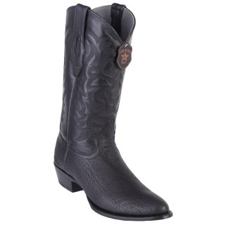 New Arrivals Los Altos Men's Sharkskin Round Toe Cowboy Boots | Black