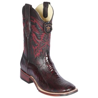 New Arrivals Los Altos Men's Ostrich Leg Square Toe Cowboy Boots | Black Cherry