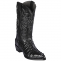 New Arrivals Los Altos Men's Black Caiman Tail Cowboy Boots | Black