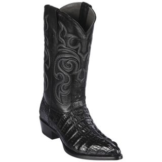 New Arrivals Los Altos Men's Black Caiman Tail Cowboy Boots | Black