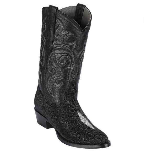 New Arrivals Los Altos Men's Single Stone Stingray Cowboy Boots | Black