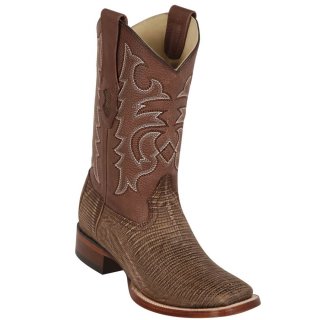 New Arrivals Los Altos Men's Sanded Brown Lizard Cowboy Boots | Brown