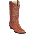 New Arrivals Los Altos Men's Cognac Ostrich Cowboy Boot J-Toe | Cognac