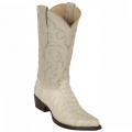 New Arrivals Los Altos Men's Snip Toe Crocodile Boots Winter-White | Winter White