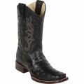 New Arrivals Los Altos Men's Black Ostrich Square Toe Boots | Black