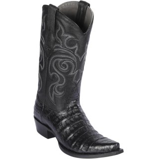 New Arrivals Los Altos Men's Black Caiman Cowboy Boots | Black