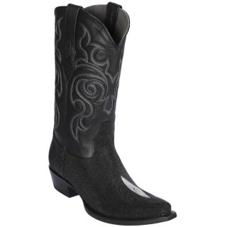 New Arrivals Los Altos Men's Snip Toe Stingray Cowboy Boots | Black