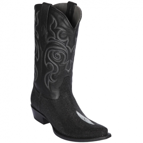 New Arrivals Los Altos Men's Snip Toe Stingray Cowboy Boots | Black