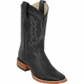 New Arrivals Los Altos Men's Ostrich Cowboy Boots Black | Black