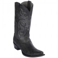 New Arrivals Los Altos Men's Ostrich Leg Snip Toe Western Boots | Black