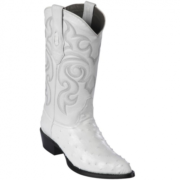 New Arrivals Los Altos Men's White Ostrich Cowboy Boots | White