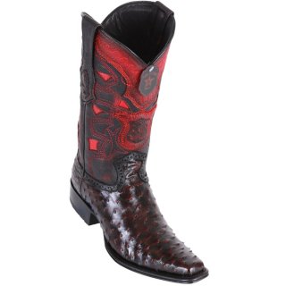 New Arrivals Los Altos Men's Black Cherry Ostrich Boots European Square Toe | Black Cherry