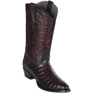 New Arrivals Los Altos Men's Black Cherry Caiman Boots R-Toe | Black Cherry