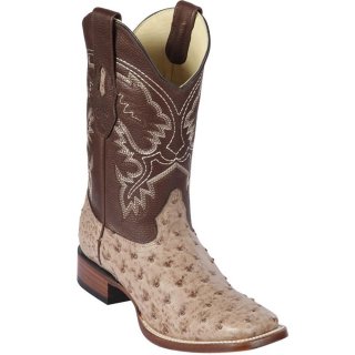 New Arrivals Los Altos Men's Moka Ostrich Square Toe Boots | Moka