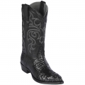 New Arrivals Los Altos Men's Caiman Hornback J-Toe Western Boots | Black