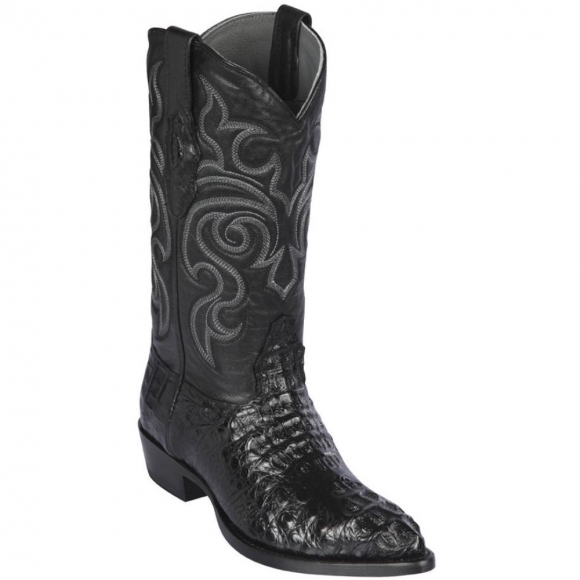 New Arrivals Los Altos Men's Caiman Hornback J-Toe Western Boots | Black