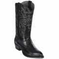 New Arrivals Los Altos Men's Black Ostrich Leg J-Toe Western Boots | Black