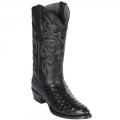 New Arrivals Los Altos Men's Black Ostrich Boots R-Toe | Black