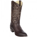New Arrivals Los Altos Men's Caiman Belly Brown Round Toe Western Boots | Brown Greasy