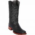 New Arrivals Los Altos Men's Black Square Toe Cowboy Boots | Black