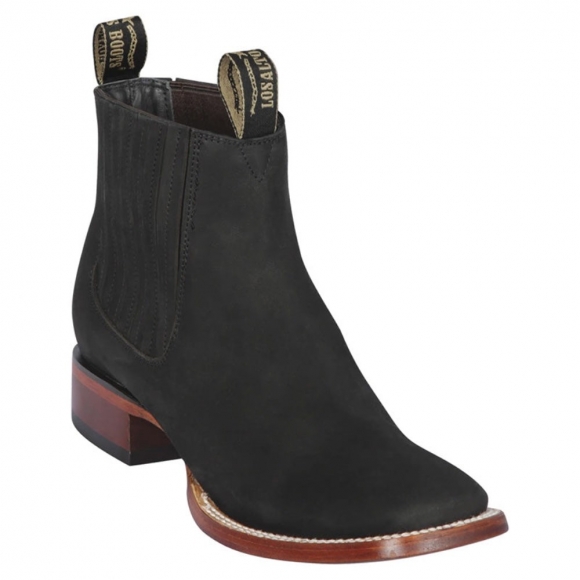 New Arrivals Los Altos Men's Black Square Toe Ankle Boots | Black