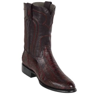 New Arrivals Los Altos Men's Black Cherry Roper Ostrich Leg Western Boots | Black Cherry