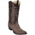 New Arrivals Los Altos Men's Lizard Sanded Brown Snip Toe Boots | Brown