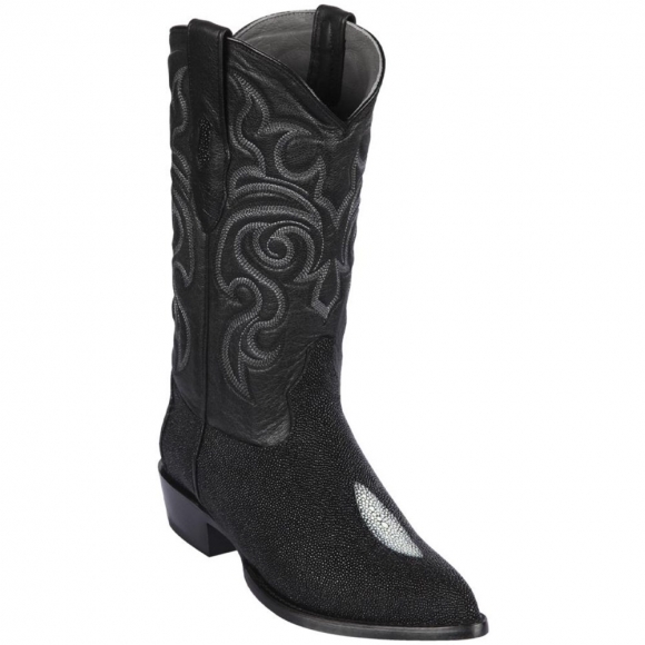 New Arrivals Los Altos Men's Single Stone Stingray Boots J-Toe | Black