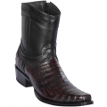 New Arrivals Los Altos Men's Caiman Belly Short Cowboy Boots Black Cherry | Black Cherry