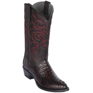 New Arrivals Los Altos Men's Caiman Hornback Western Boots | Black Cherry