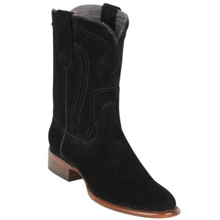 New Arrivals Los Altos Men's Roper Suede Cowboy Boots | Black