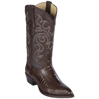 New Arrivals Los Altos Men's Brown Ostrich Leg Cowboy Boots J-Toe | Brown