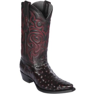 New Arrivals Los Altos Men's Ostrich Western Boots Black Cherry | Black Cherry