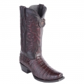 New Arrivals Los Altos Men's Black Cherry Caiman Belly Square Toe Cowboy Boots | Black Cherry