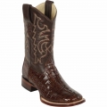 New Arrivals Los Altos Men's Brown Square Toe Cowboy Boots Caiman | Brown