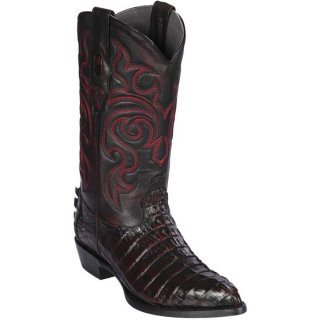 New Arrivals Los Altos Men's Caiman Tail Boots J-toe Black Cherry | Black Cherry