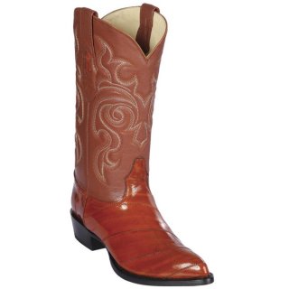 New Arrivals Los Altos Men's Eel Skin Western Boots - Cognac | Cognac
