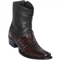 New Arrivals Los Altos Men's Caiman Tail Mens European Square Toe Boots | Black Cherry