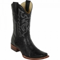 New Arrivals Los Altos Men's Ostrich Cowboy Boots Black Square Toe | Black