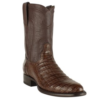 New Arrivals Los Altos Men's Caiman Belly Roper Boots | Brown